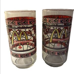 2 Vintage Coca Cola McDonalds Glasses , Coke glasses